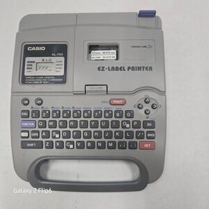 Casio KL-750 EZ-Label Printer Gray Portable Thermal Label Maker QWERTY Keyboard